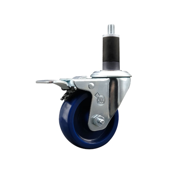 3.5'' Solid Poly Swivel 1-1/4'' Expanding Stem Caster Total Lock Brake